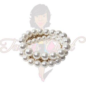 NY&C Pearl & Gold Stretch Beaded Bracelet Sz OS